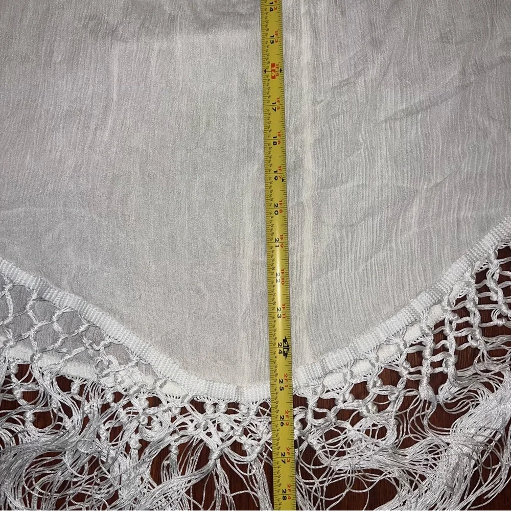 Cupshe Cream Fringe Halter Beach Cover-Up - Picture 9 of 9